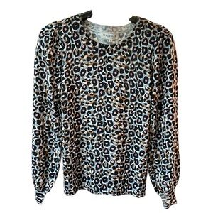 Hale Bob Black and White Puff Sleeve Blouse